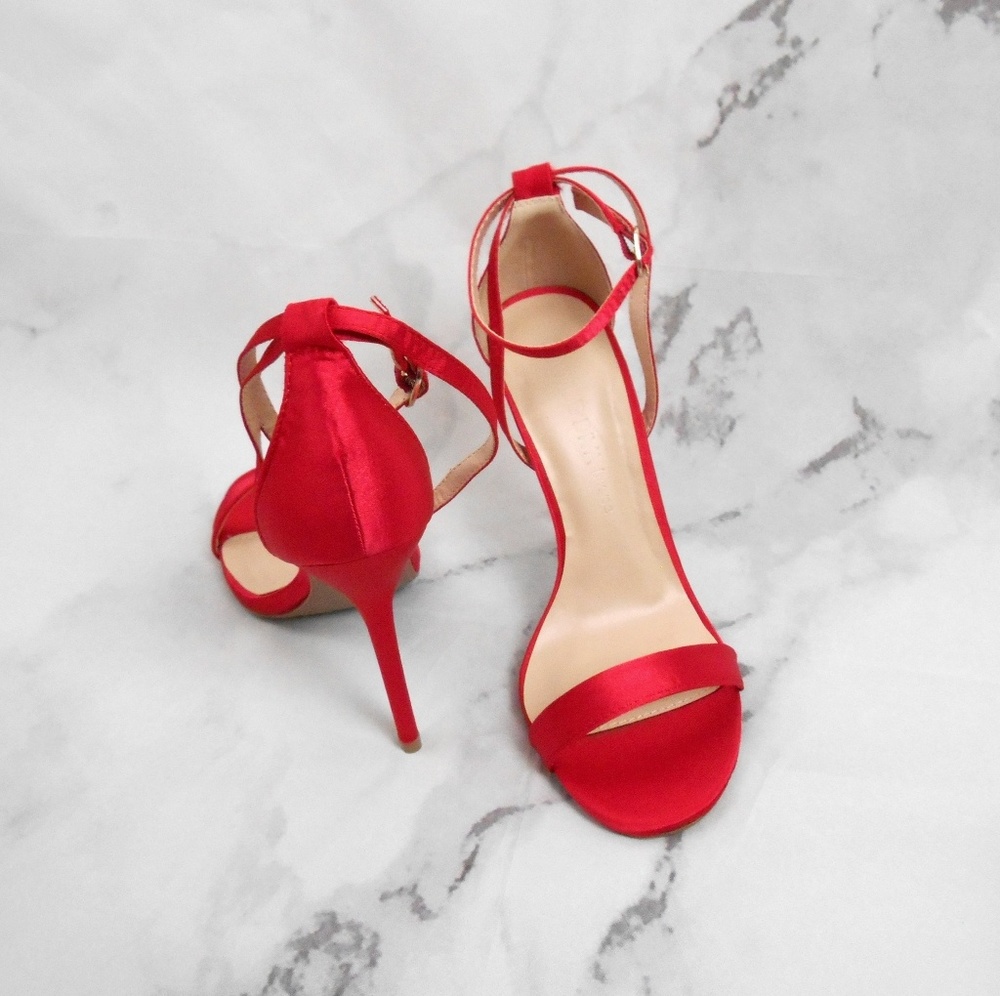 Satin Red Heels - Picture 7 of 8